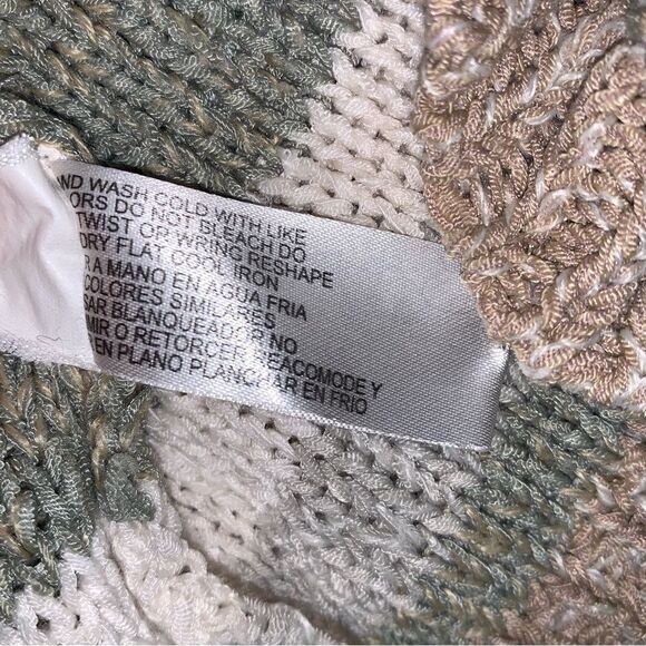 Sweater Womens Large Striped Knit Oversized Brown Granola Gorpcore Cozy Top Fall - Picture 7 of 9